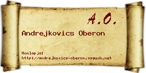 Andrejkovics Oberon névjegykártya